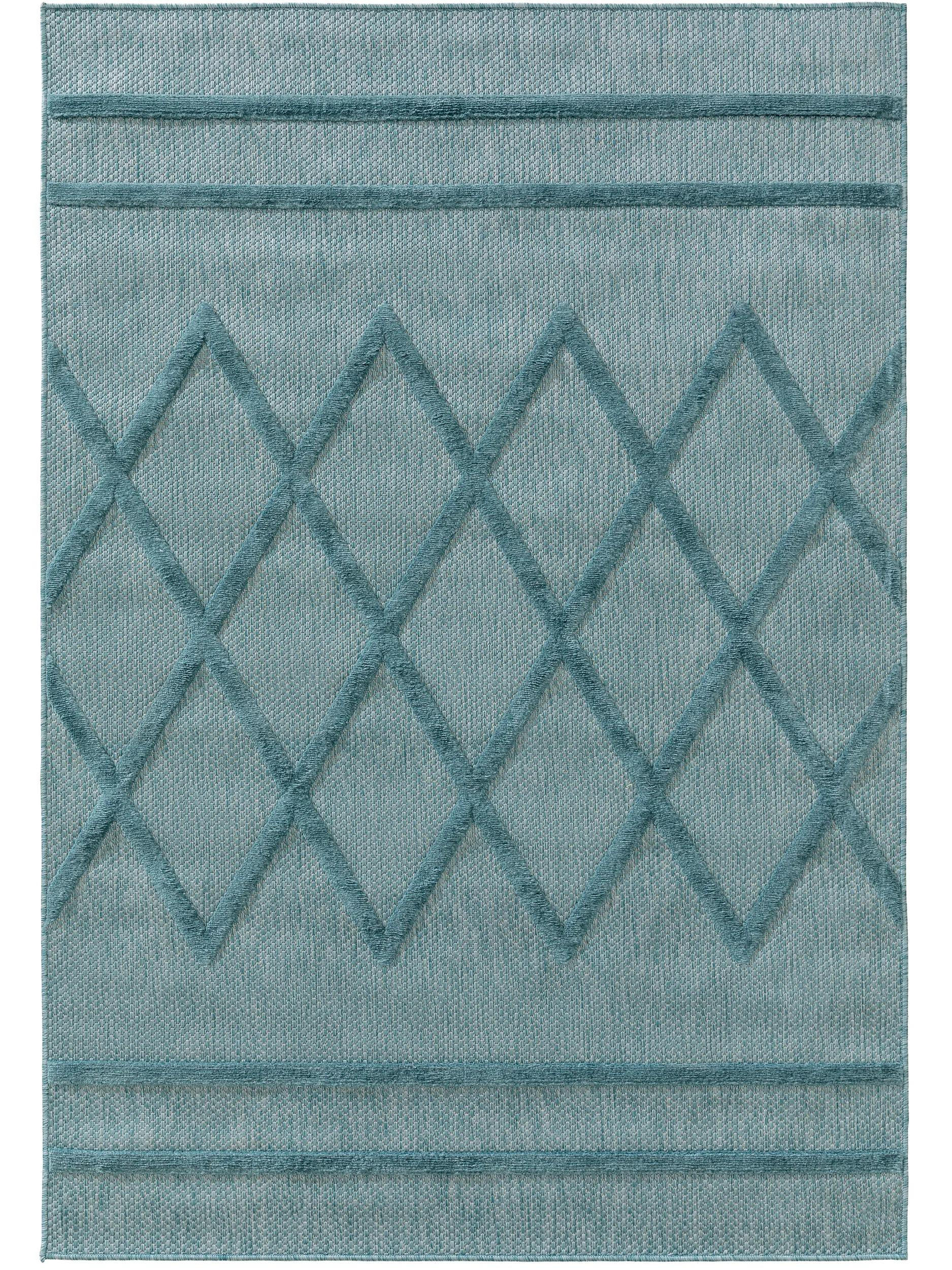 OUTDOORTEPPICH Bonte Türkis 200x290 cm - Türkis, Textil (200/290cm) - benuta Nest