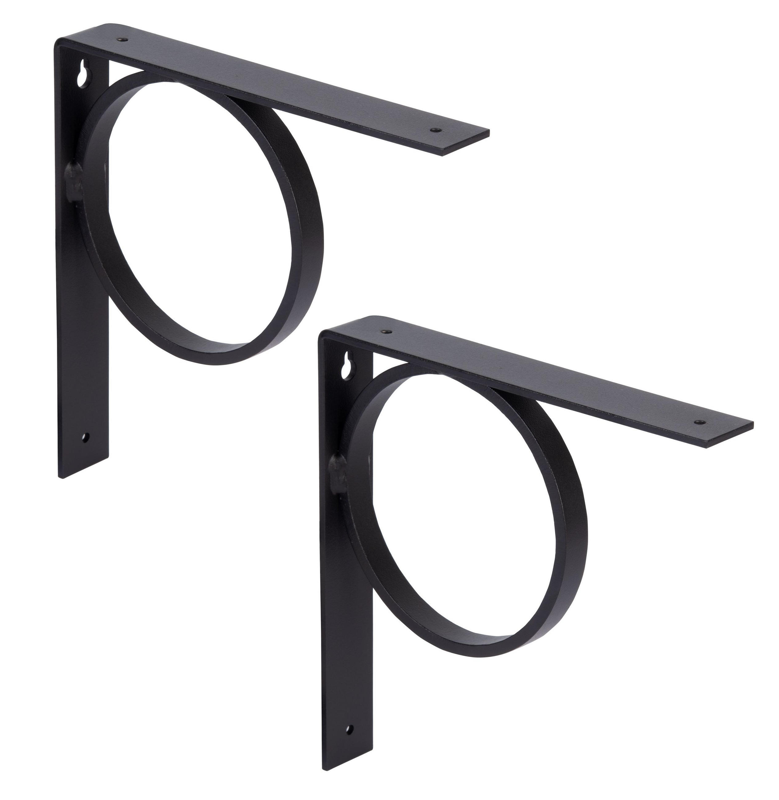 REGALTRÄGER als 2er Set Tom, Stahl in verschiedenen Trendfarben - Schwarz, Metall (3/20.5/20.5cm) - Alberts