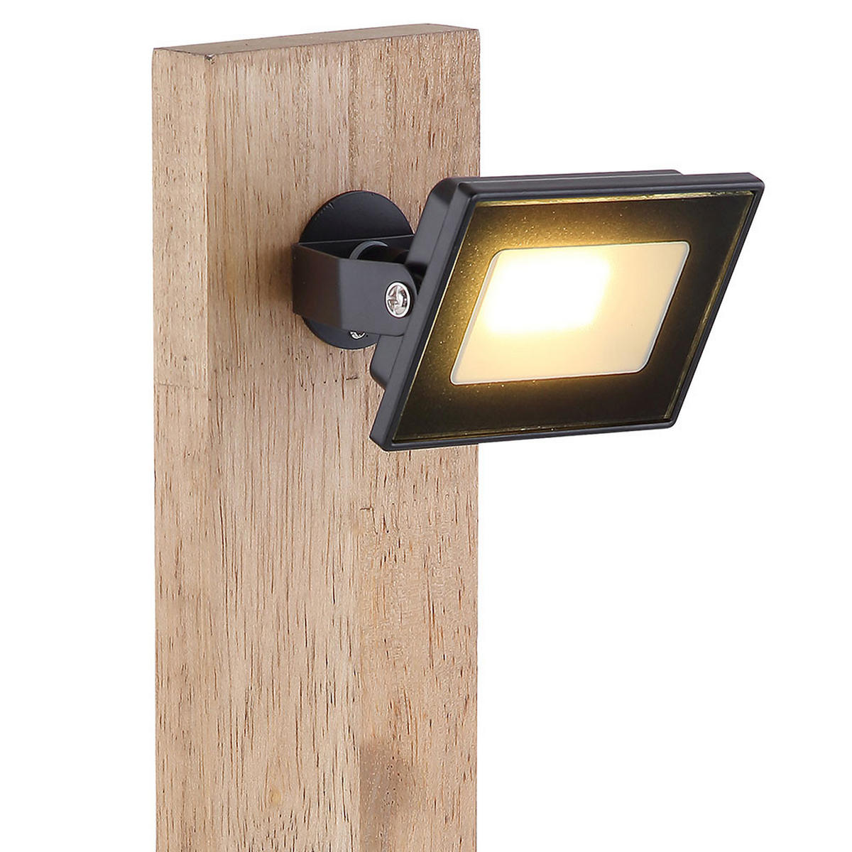 LED TISCHLEUCHTE Kunststoff Weiß - Braun, Holz (18/12/45cm) - Globo Lighting
