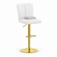 BARHOCKER 2er-Set Weiß/Gold höhenverstellbar und 360° drehbar - Weiß, Metall (44/117.5/44.5cm) - MIVRAY