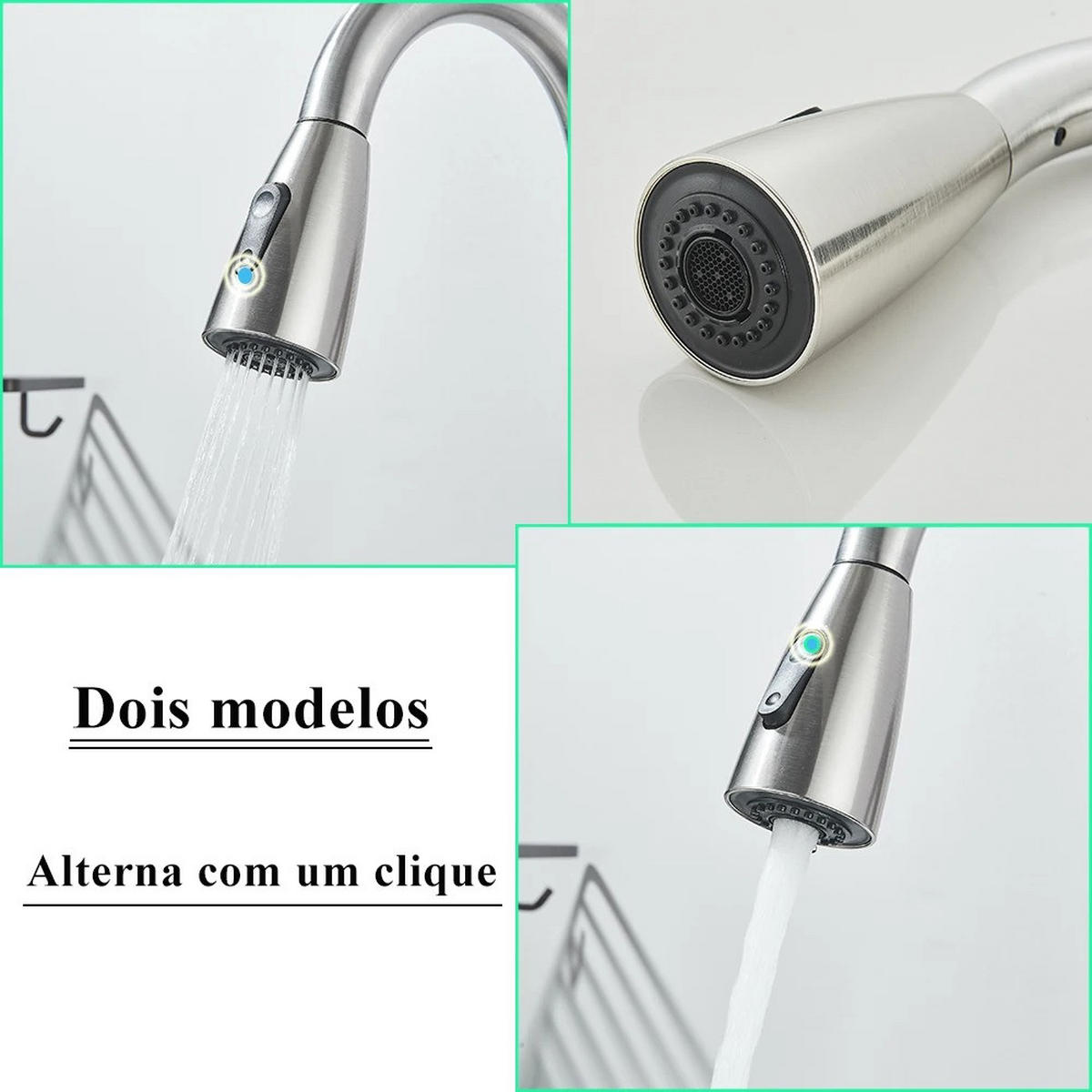 KÜCHENARMATUR Ausziehbar Flexibel Edelstahl - Nickelfarben, Metall (18/38/5cm) - Kaket