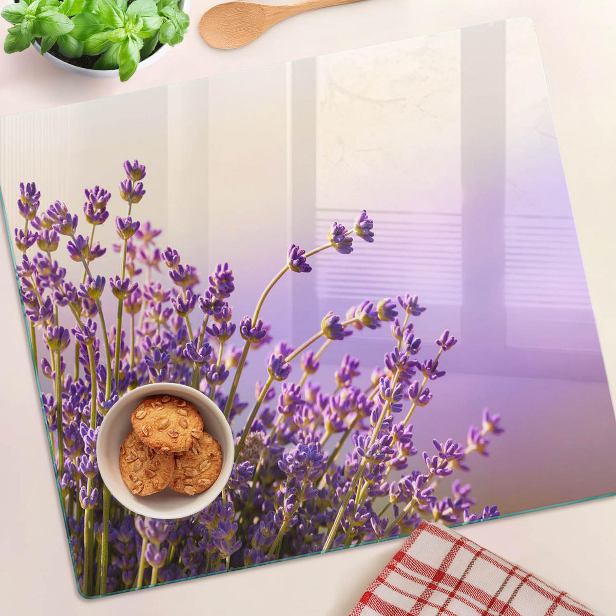 GLASPLATTE 60x52 cm Lavendel - Lila, Glas (60/0.4/52cm) - TULUP