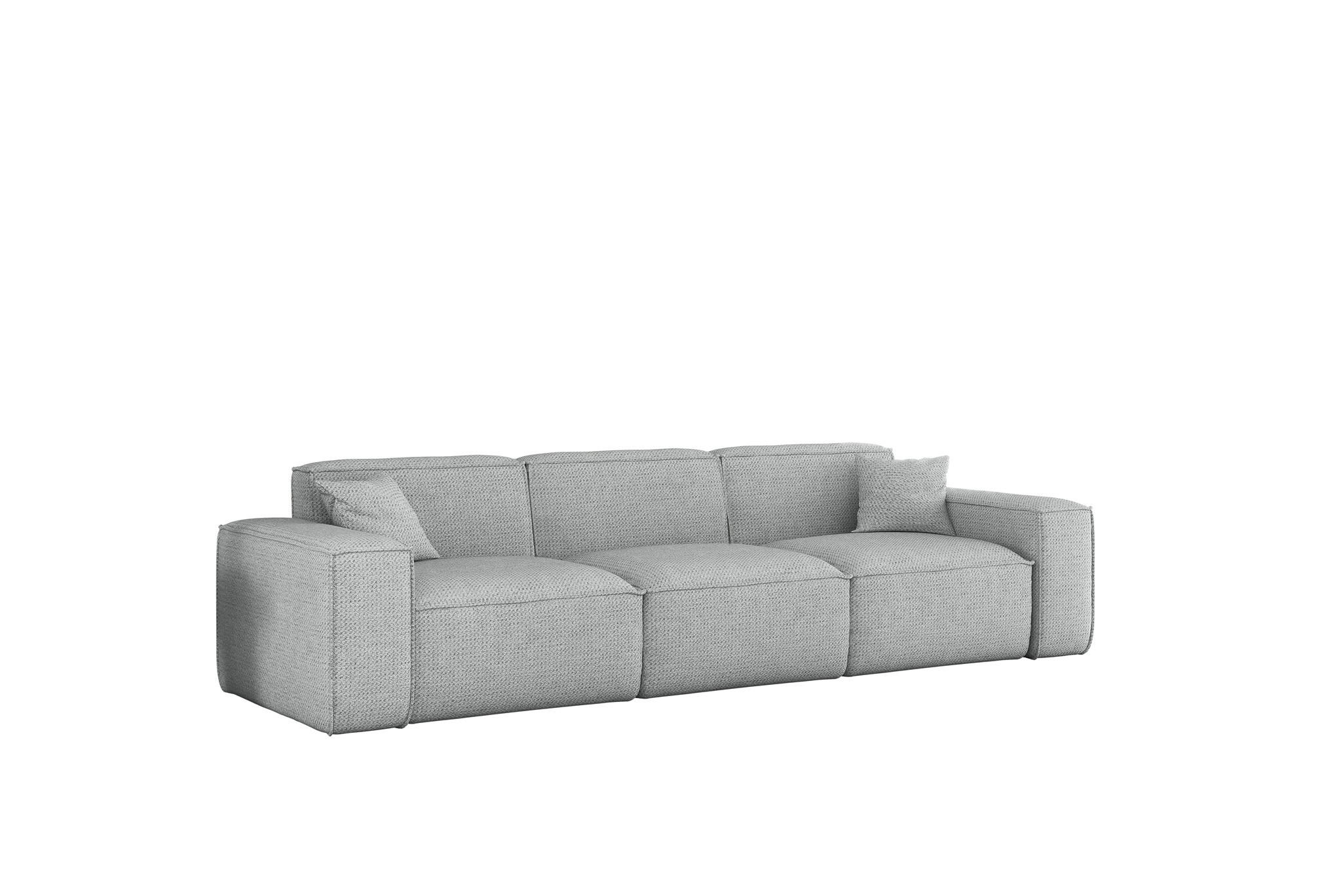 SOFA 3-sitzer Celes Premium In Artico - Hellgrau, Holzwerkstoff/Textil (218/73/90cm) - Fun Möbel