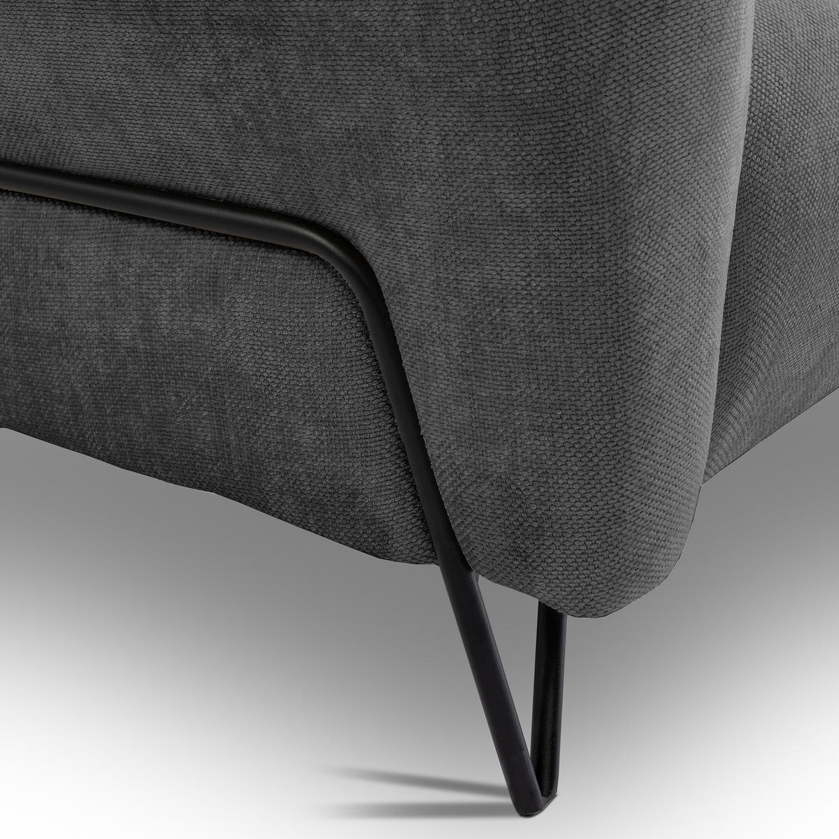 2-SITZER SOFA Volare ohne Schlaffunktion Anthrazit - Anthrazit/Schwarz, Textil/Metall (160/83/98cm) - Beautysofa