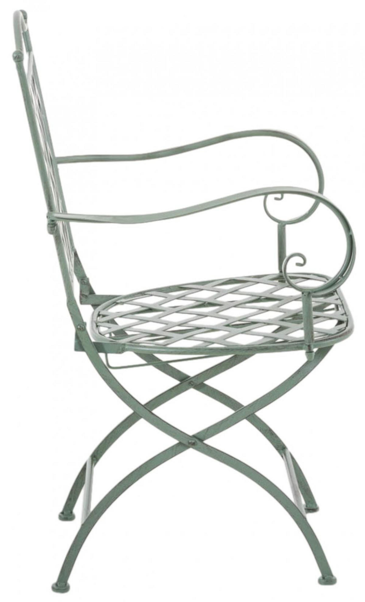 GARTENSTUHL 2er Set Metall antik-grün - Grün, Metall (56/93/51cm) - CLP