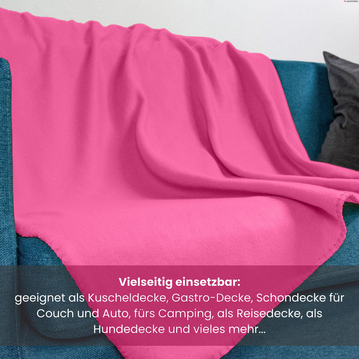 FLEECEDECKE pink 130/160 cm Kettelrand Anti-Pilling - Pink, Textil (130/160cm) - wometo