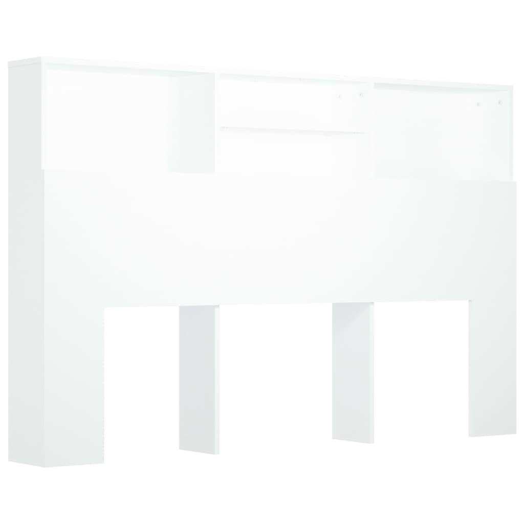 BETT-KOPFTEIL Mit Ablagen Weiss 160/19/103,5 Cm - Weiß, Holzwerkstoff (19/103.5/160cm) - vidaXL