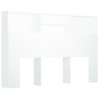 BETT-KOPFTEIL Mit Ablagen Weiss 160/19/103,5 Cm - Weiß, Holzwerkstoff (19/103.5/160cm) - vidaXL