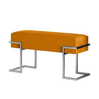 POLSTERBANK CELY 100 cm Honiggelb, Chromgestell - Chromfarben/Honig, Textil/Metall (100/42/34cm) - Bettso