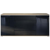 SIDEBOARD Faro Schwarz Hochglanz - Schwarz Hochglanz, Holzwerkstoff (166.5/75.5/35cm) - Vladon
