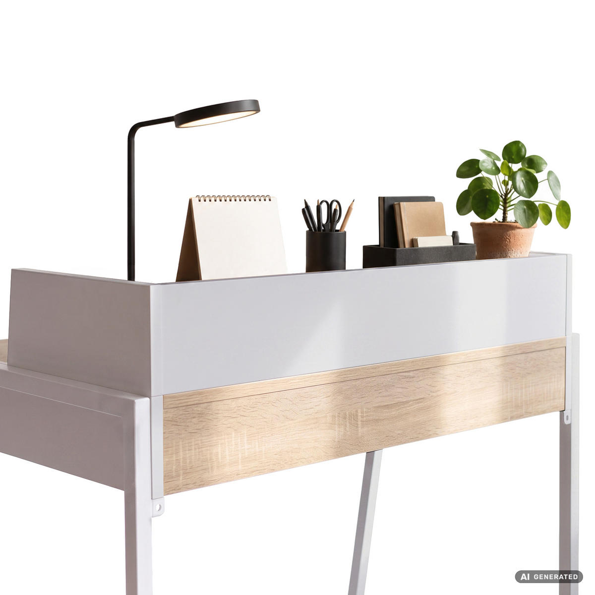 SCHREIBTISCH FLUX 78 cm Sonoma Eiche - Weiß/Sonoma Eiche, Holzwerkstoff (78/48/95cm) - Akord