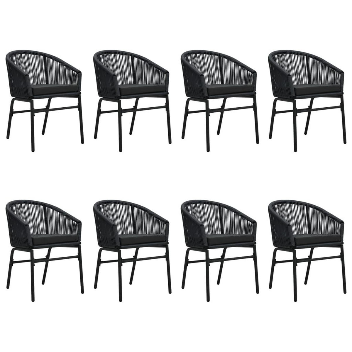 GARTEN-ESSGRUPPE 9-teilig Schwarz - Schwarz, Kunststoff - vidaXL