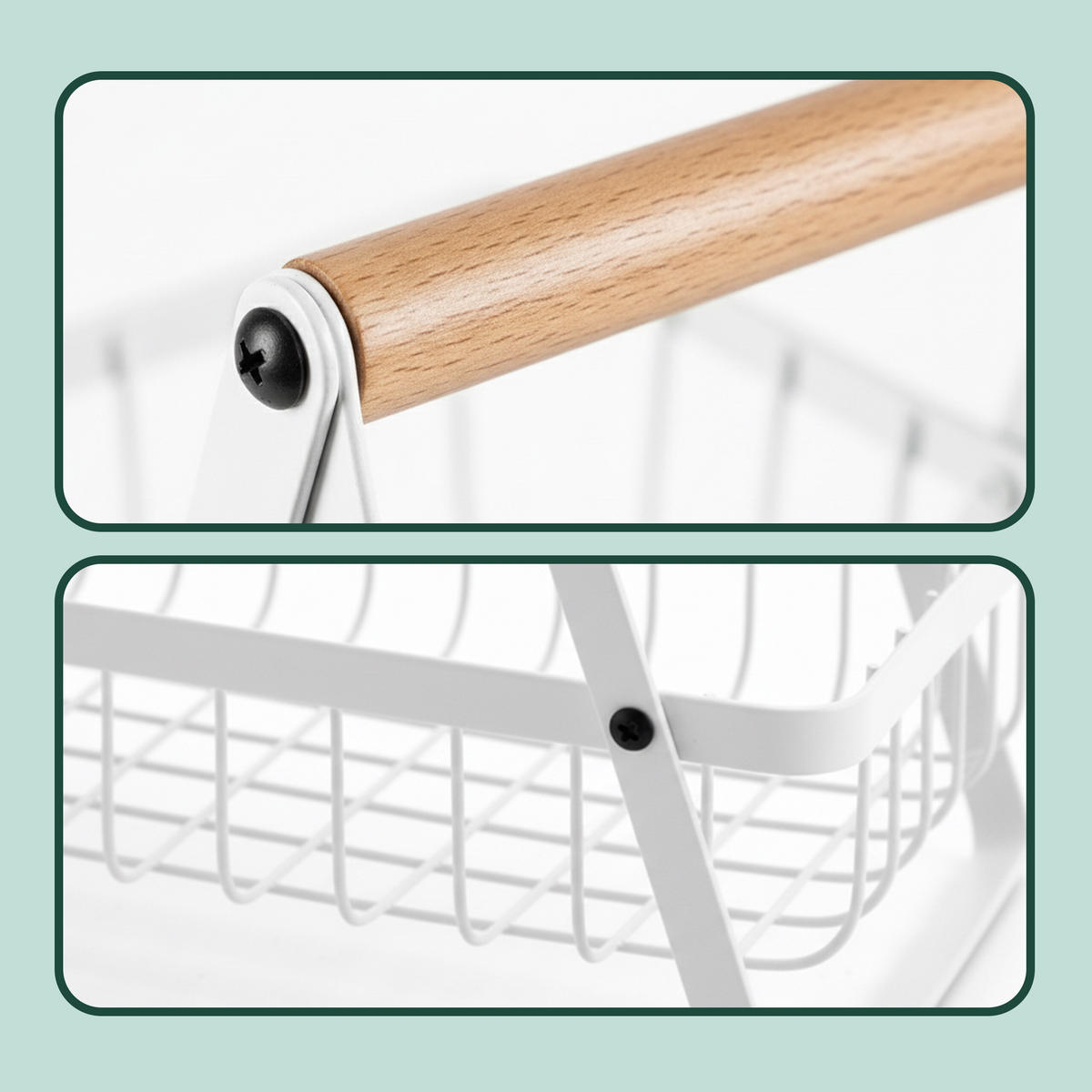 OBST-ETAGERE - Weiß, Holz/Metall (34cm) - Relaxdays