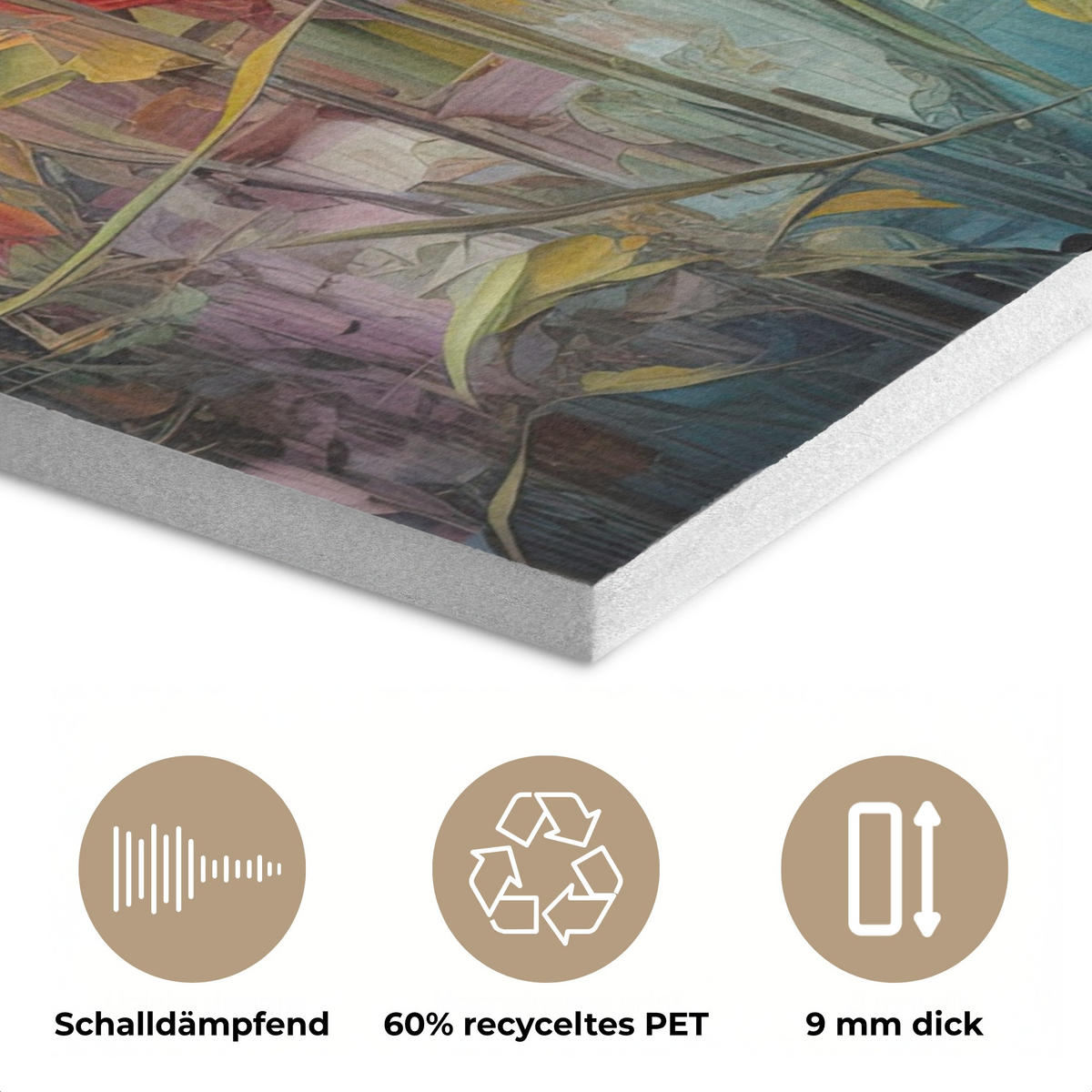 AKUSTIKBILD Blumen - Aquarell - Kunst - Botanisch - Natur Wanddeko 60x90 cm - Orange, Kunststoff (60/90/0.9cm) - MuchoWow