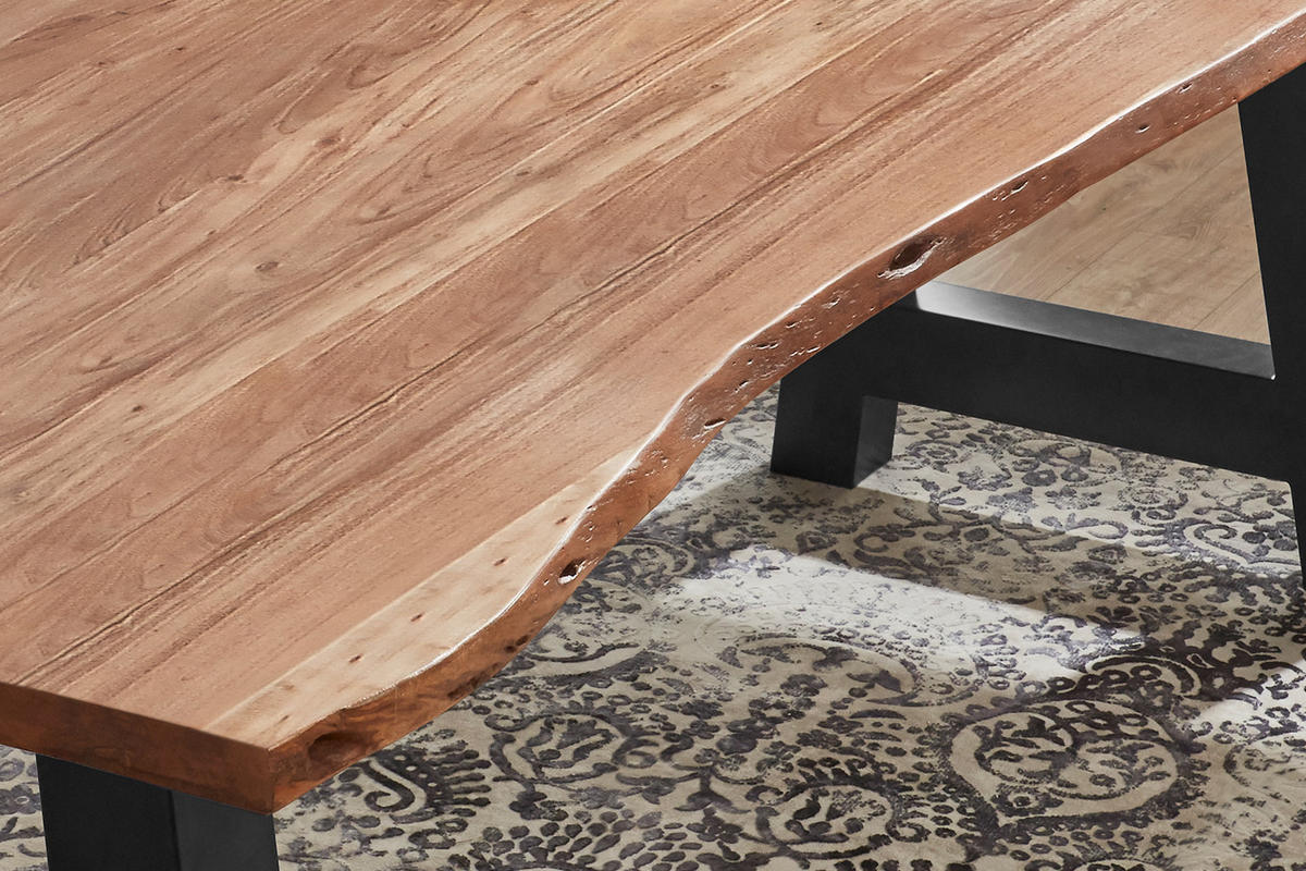 ESSTISCH ADELAIDE - Beige/Schwarz, Holz/Metall (100/300/77cm) - SAM