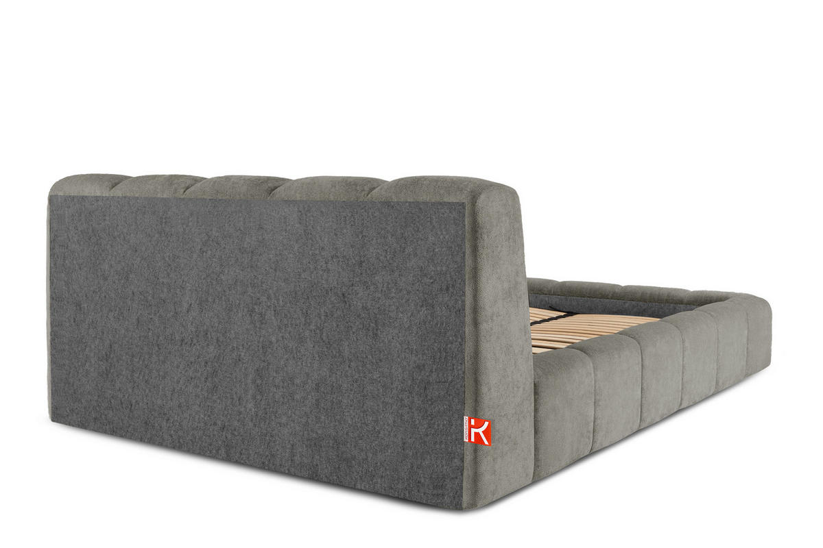 POLSTERBETT OLMIRA - Dunkelgrau/Schwarz, Holz/Holzwerkstoff (162/203cm) - KONSIMO®