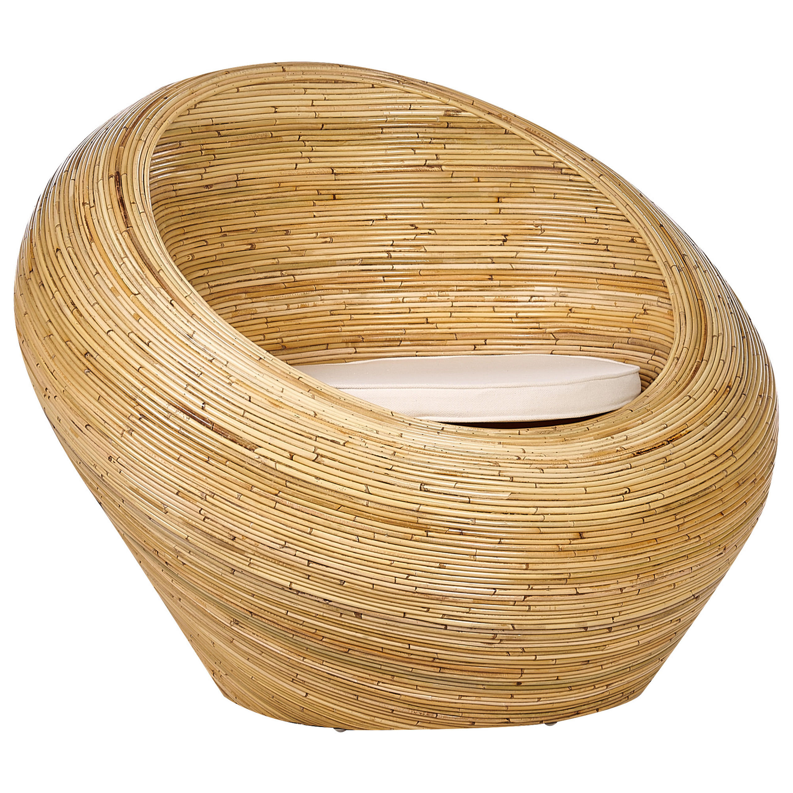 GARTENSTUHL Rattan Natürlich Maiori - Beige/Naturfarben, Naturmaterialien (110/88/110cm) - Beliani