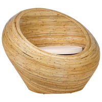 GARTENSTUHL Rattan Natürlich Maiori - Beige/Naturfarben, Naturmaterialen (110/88/110cm) - Beliani