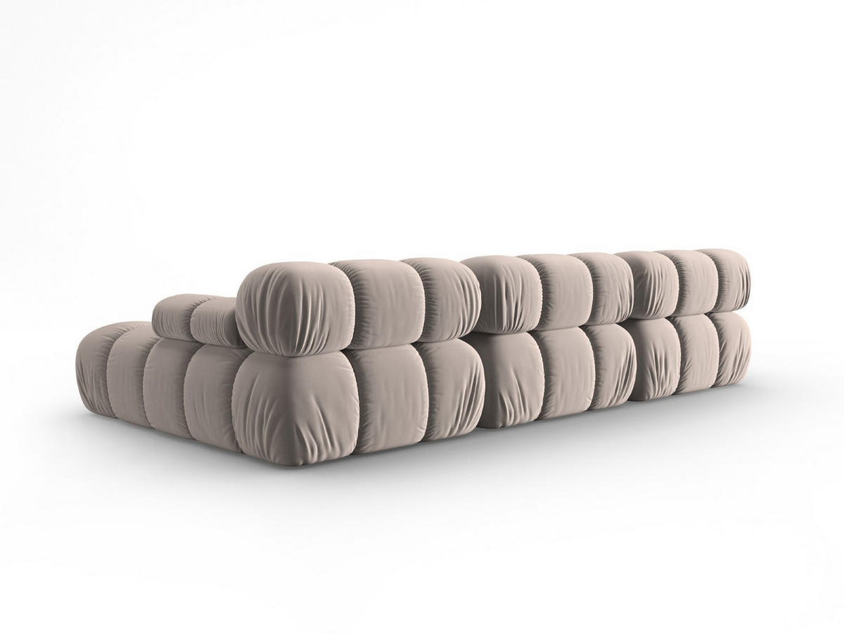 MODULARES-ECKSOFA rechts Bellis aus Samt beige 4 Sitzplätze - Beige, Textil (122/285cm) - Micadoni