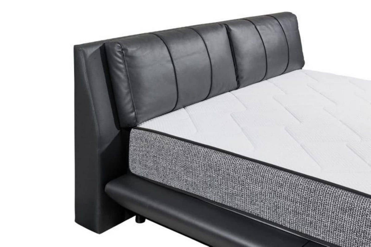 BOXBETT 180x200 Kunstleder inkl. Matratze und Bettkasten - Schwarz, Leder/Holz (180/200cm) - ed exciting design