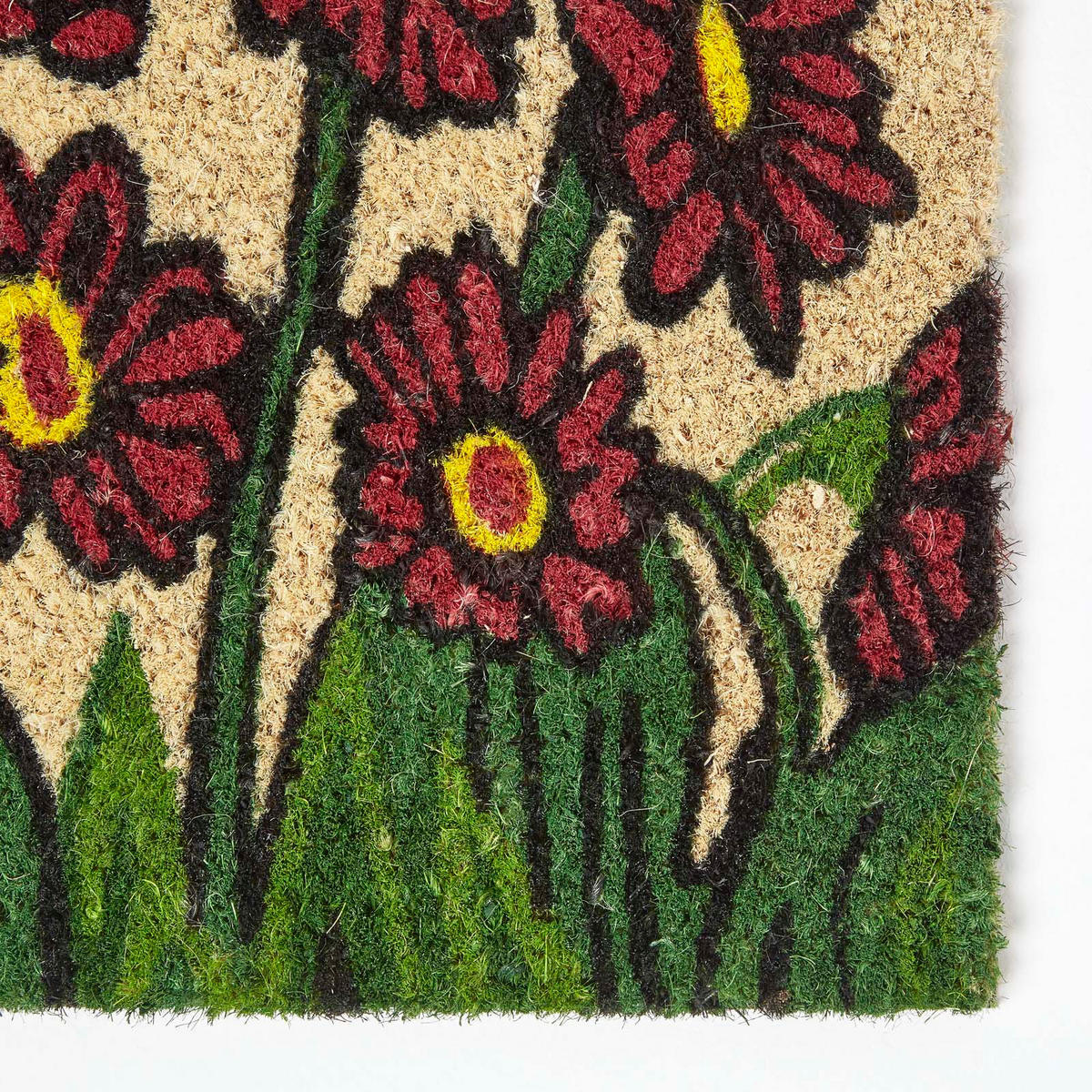 FUSSMATTE Blumengarten, Kokosfaser 40/70 cm - Naturfarben, Naturmaterialien (40/70cm) - Homescapes