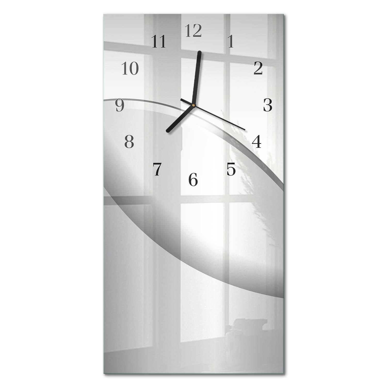 WANDUHR 60x30 cm - Abstraktion - Grau, Glas (30/60/0.4cm) - TULUP