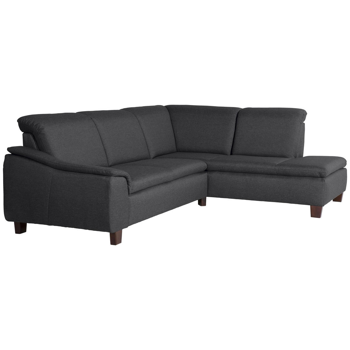 ECKSOFA mit Ottomane rechts Kaylil Flachgewebe graphit - Graphitfarben, Kunststoff (187/247cm) - 58aufmkessel