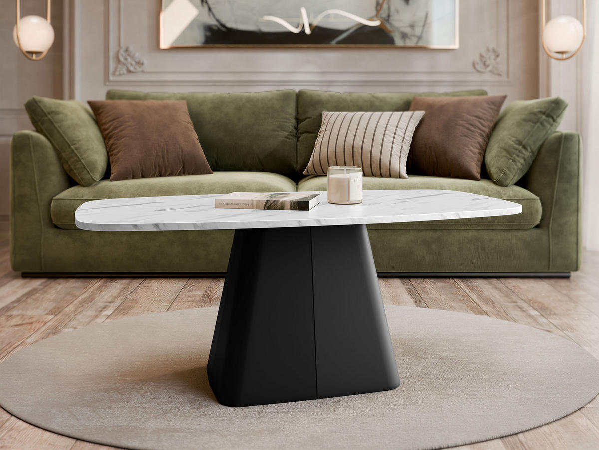 COUCHTISCH Noa - Schwarz/Weiß, Holzwerkstoff/Metall (60/120/48cm) - MIRJAN24