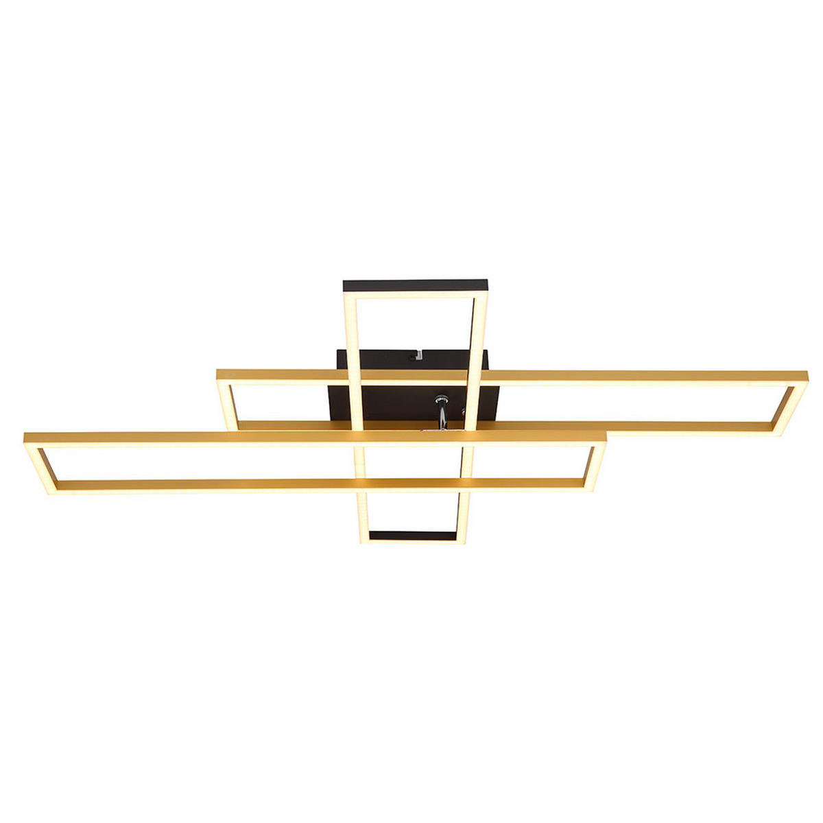 LED DECKENLEUCHTE Gold Schwarz Matt - Goldfarben, Metall (80/60/9.5cm) - Globo Lighting