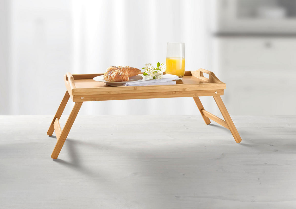 SERVIERTABLETT aus Bambus - Naturfarben, Kunststoff (30/24/50cm) - Zandiara