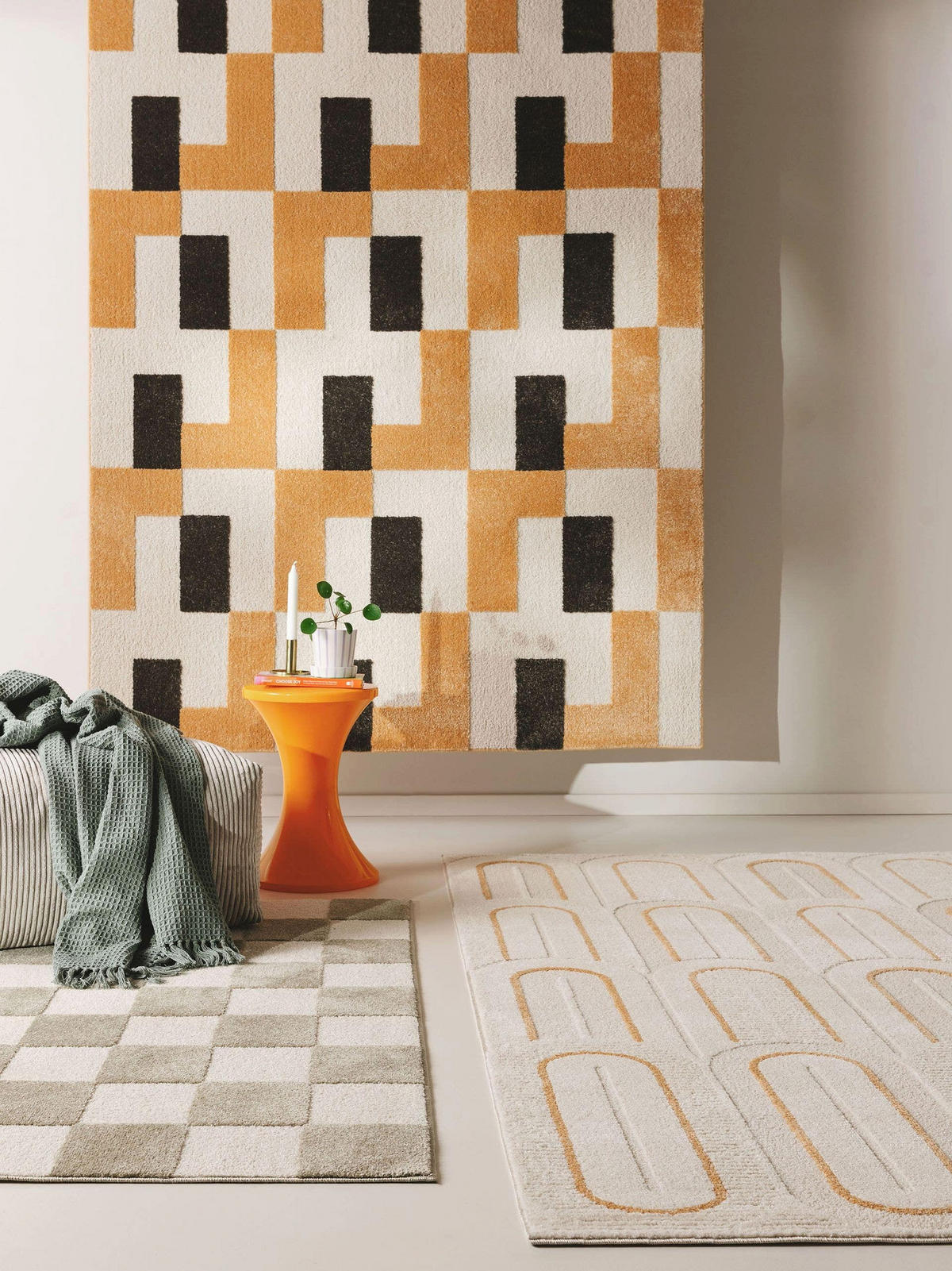 TEPPICH Marta Grün/Weiß 200x290 cm - Grün, Textil (200/290cm) - benuta Pop