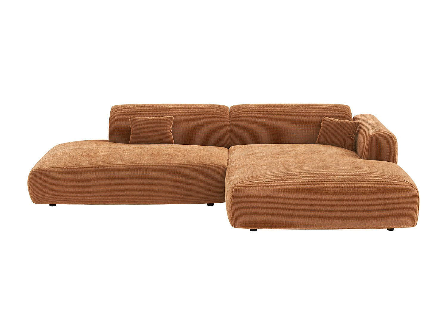 SOFA - 5 Personen - samt - terracotta Pogni - Terracotta, Textil (300/73/160cm) - Vente-Unique