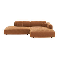 SOFA - 5 Personen - samt - terracotta Pogni - Terracotta, Textil (300/73/160cm) - Vente-Unique