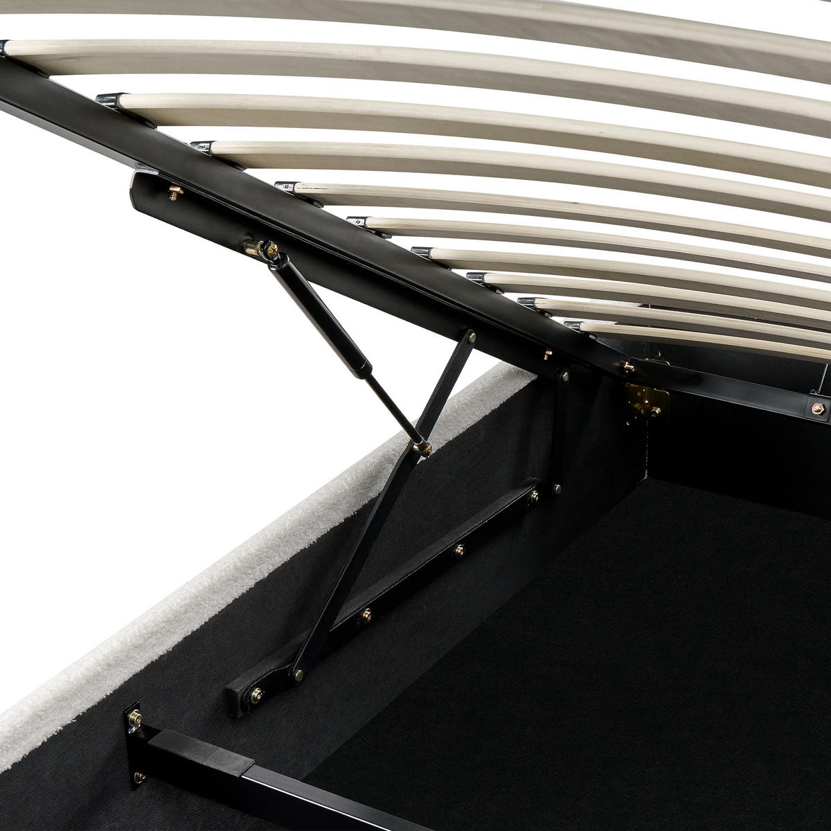 BETT mit Stauraum 160/200 cm Cremeweiß Dinan - Weiß, Textil (160/200cm) - Beliani