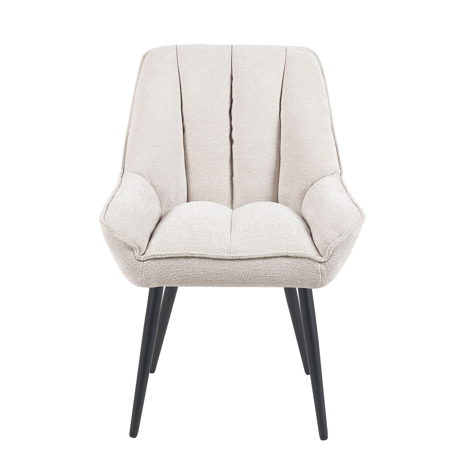 ESSZIMMERSTUHL Mika-Tara - Creme/Schwarz, Textil/Metall (60/88/68cm) - DUBI Möbel