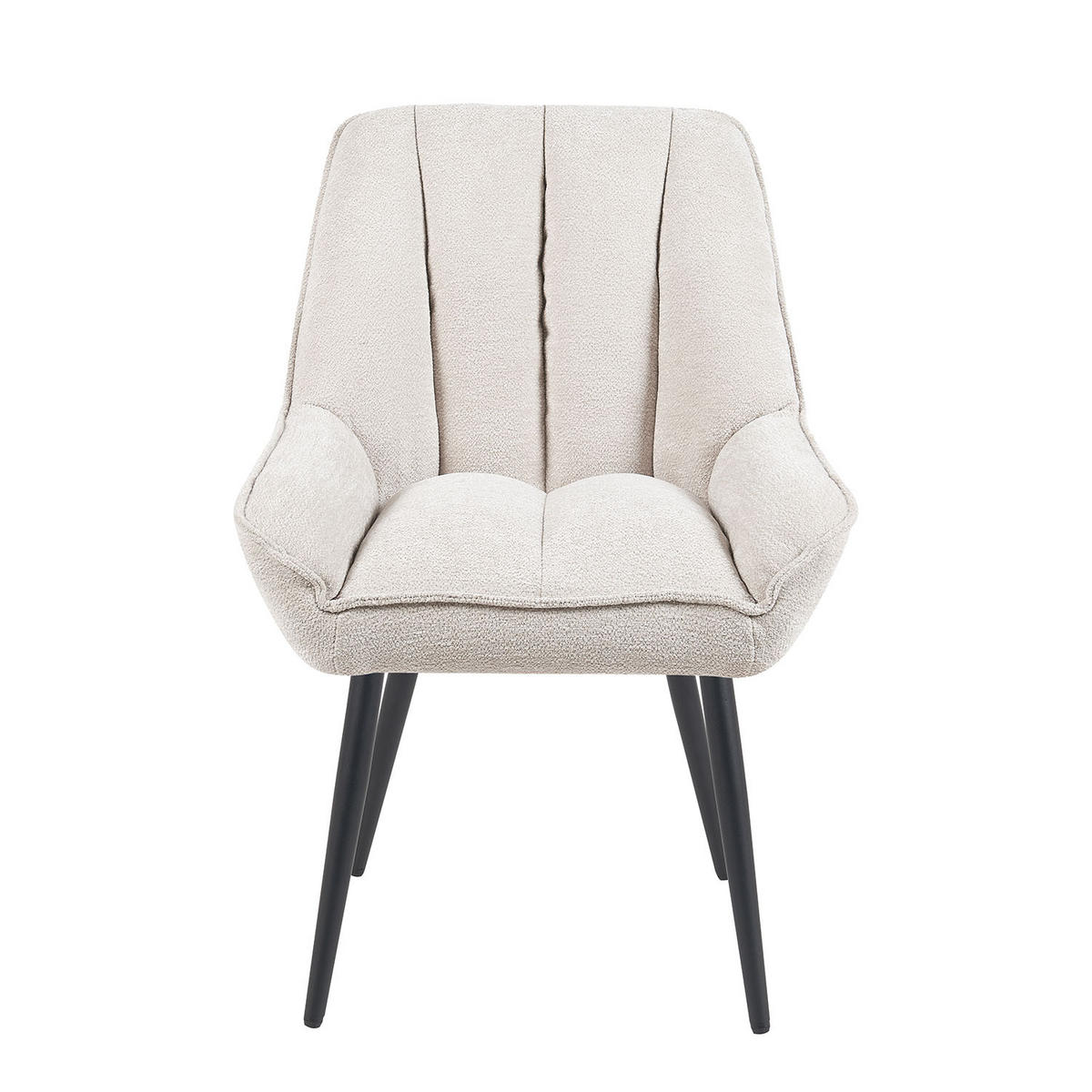 ESSZIMMERSTUHL Mika-Tara - Creme/Schwarz, Textil/Metall (60/88/68cm) - DUBI Möbel