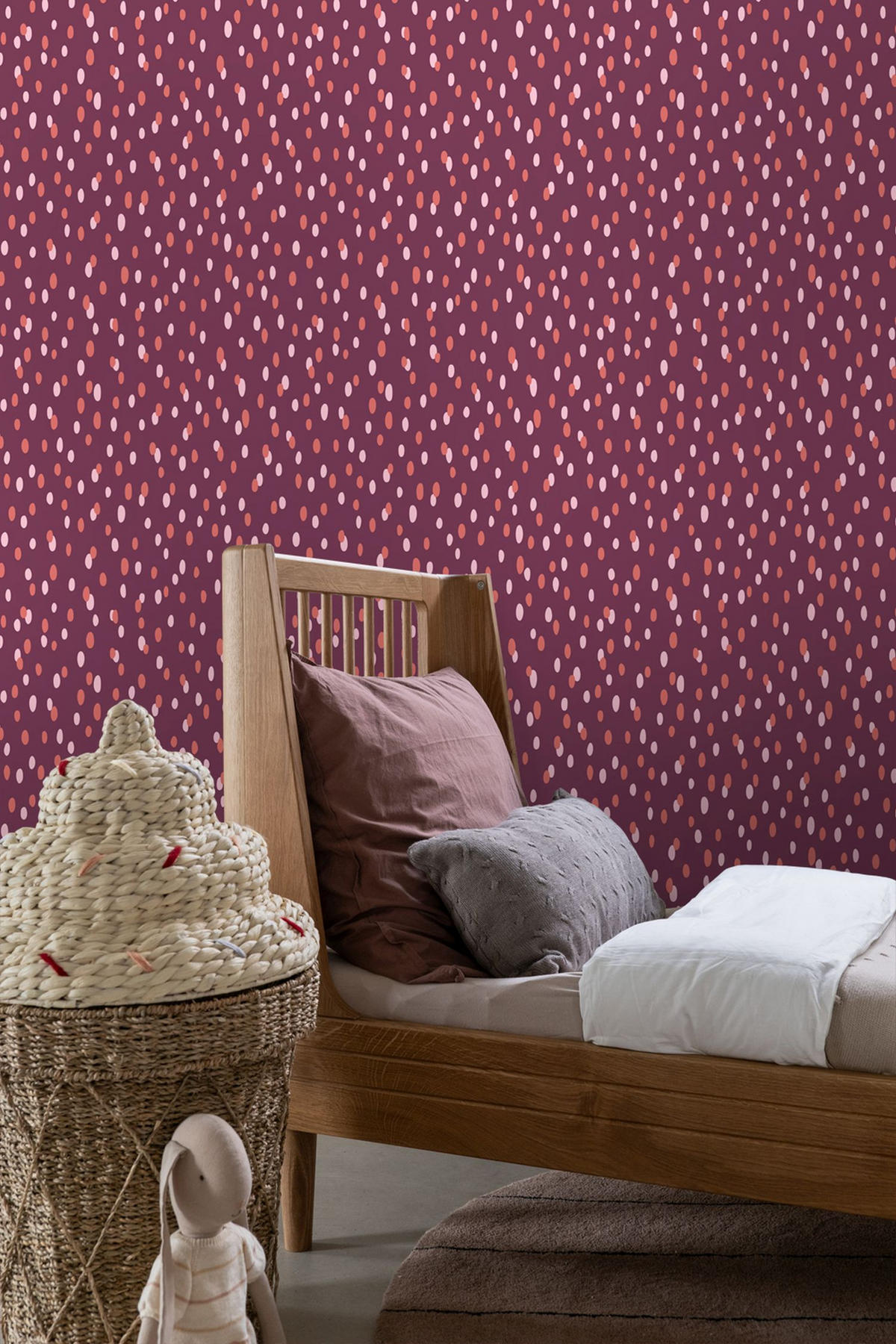 TAPETE Punkte 50 x 900 cm - Lila, Papier (50/0.1cm) - ESTAhome