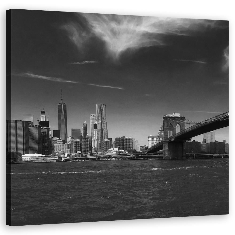 WANDBILD städte und architektur schwarz und weiß - Schwarz, Textil (50/50cm) - Feeby