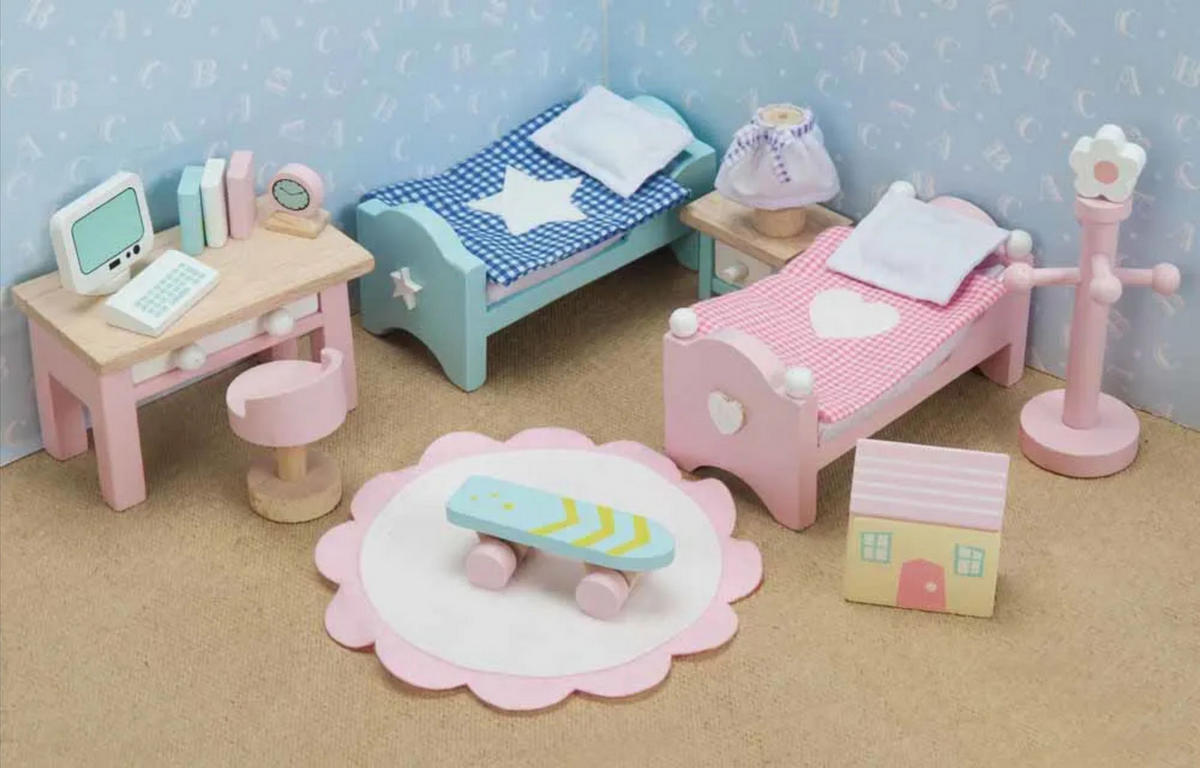 PUPPEN ZUBEHÖR, Kinderzimmer Set - Naturfarben, Holz (20/8/30cm) - Le Toy Van
