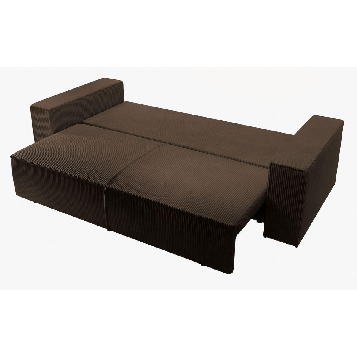 SCHLAFSOFA Farese Braun Cordbezug - Schwarz/Braun, Kunststoff/Textil (257/85/102cm) - Selsey