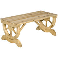 GARTENBANK DE-08322 mit Wagenrad-Beinen Natur - Naturfarben, Holz (98/39.5/50cm) - ComfortXL