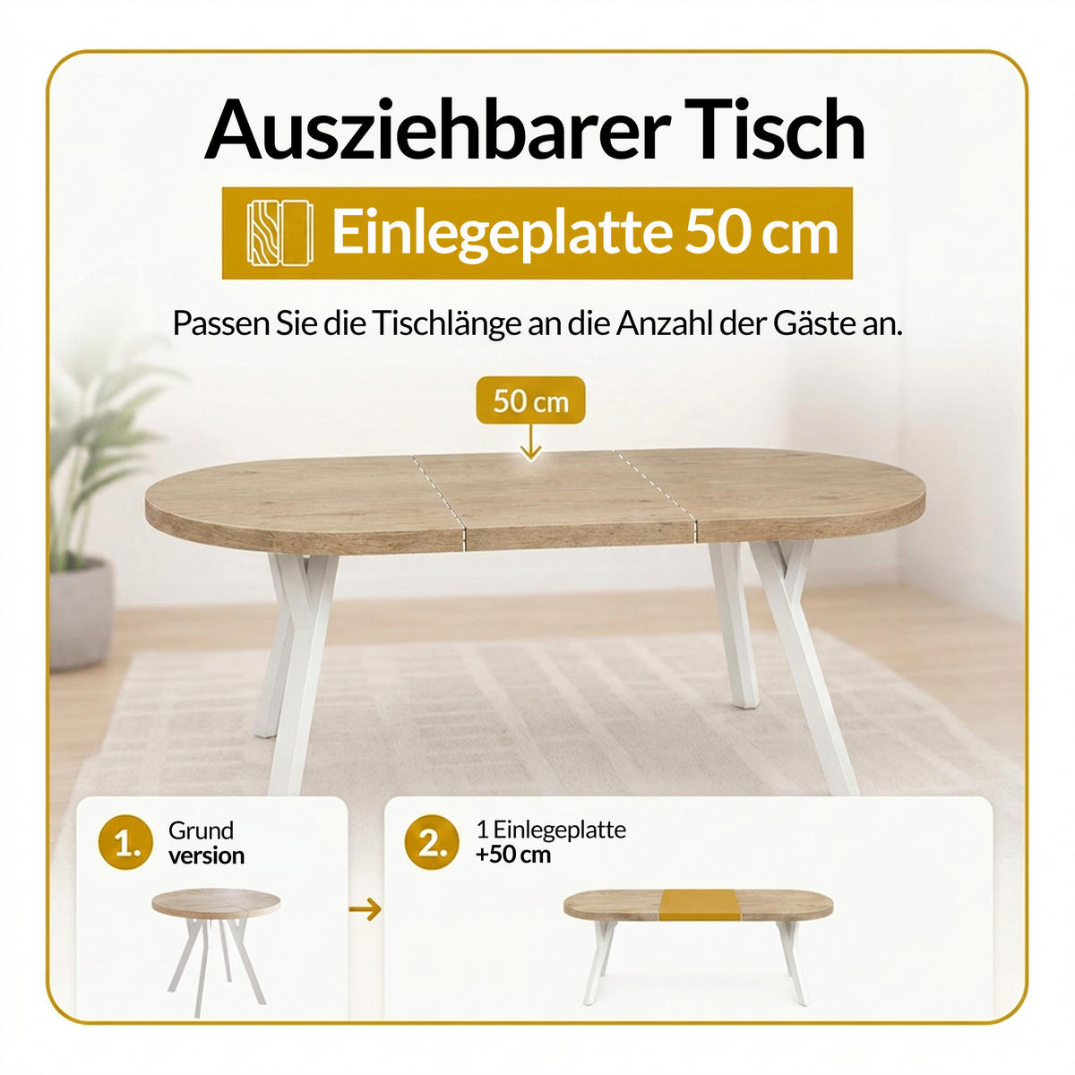 RUNDER Esstisch ausziehbar – Moderner Wohnzimmertisch und Küchentisch – Tisch mit Stabile Konstruktion, Durchmesser 80 cm - 130 cm - Farbe Schwarz - Schwarz, Holzwerkstoff (80/80/77cm) - Alpi-Möbel