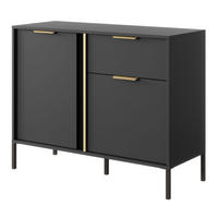 SIDEBOARD Lars anthrazit / gold 103,3 / 39,5 / 81,4cm - Anthrazit, Holz/Holzwerkstoff (103.3/81.4/39.5cm) - Feldmann-Wohnen