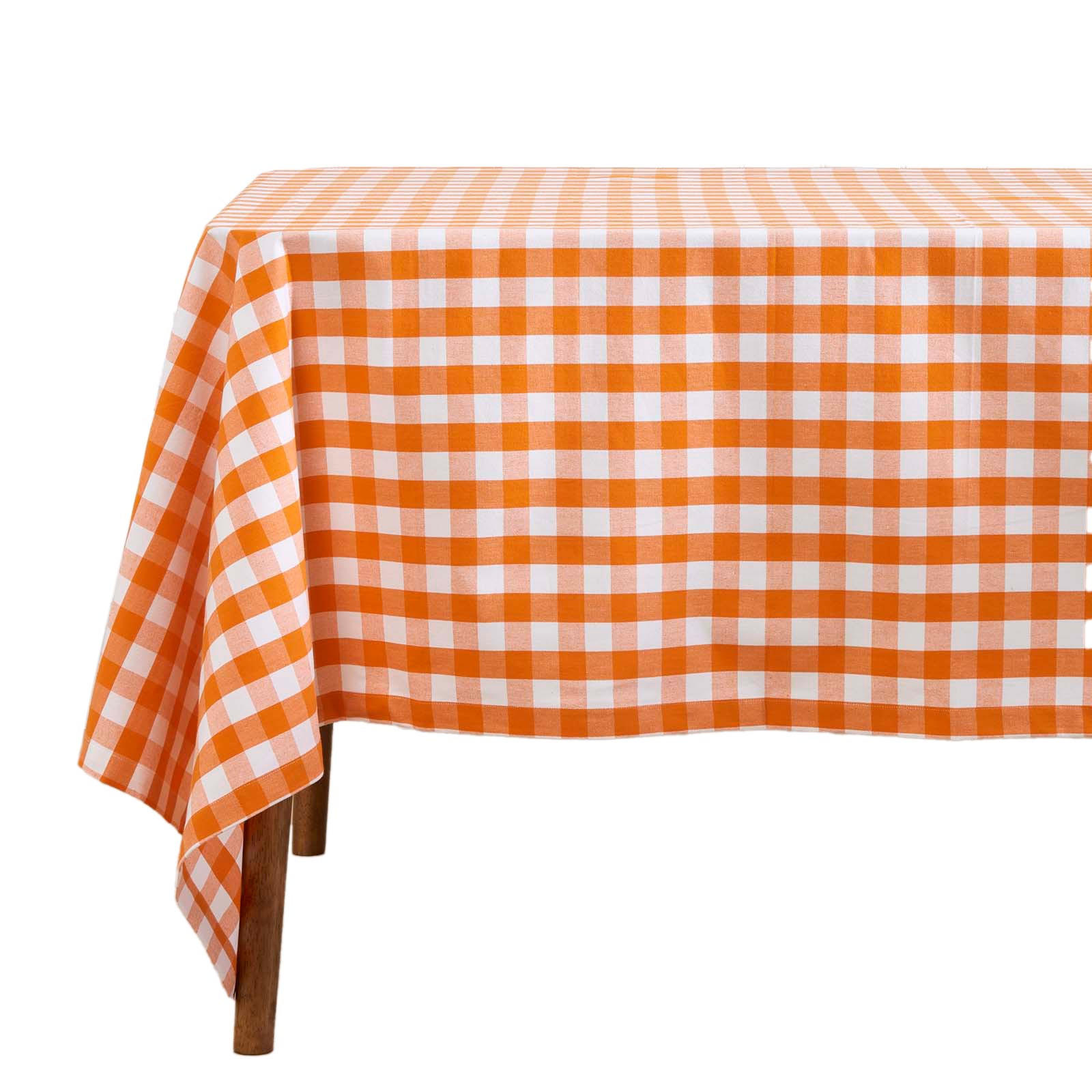 TISCHDECKE Vichy-Karo orange kariert, 137/178 cm - Orange, Textil (137/178cm) - Homescapes