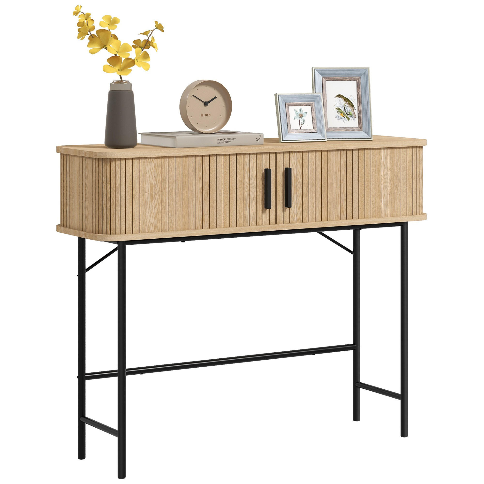 KONSOLENTISCH DE-16787 Eiche & Schwarz - Eichefarben, Holzwerkstoff (100/30/80cm) - ComfortXL
