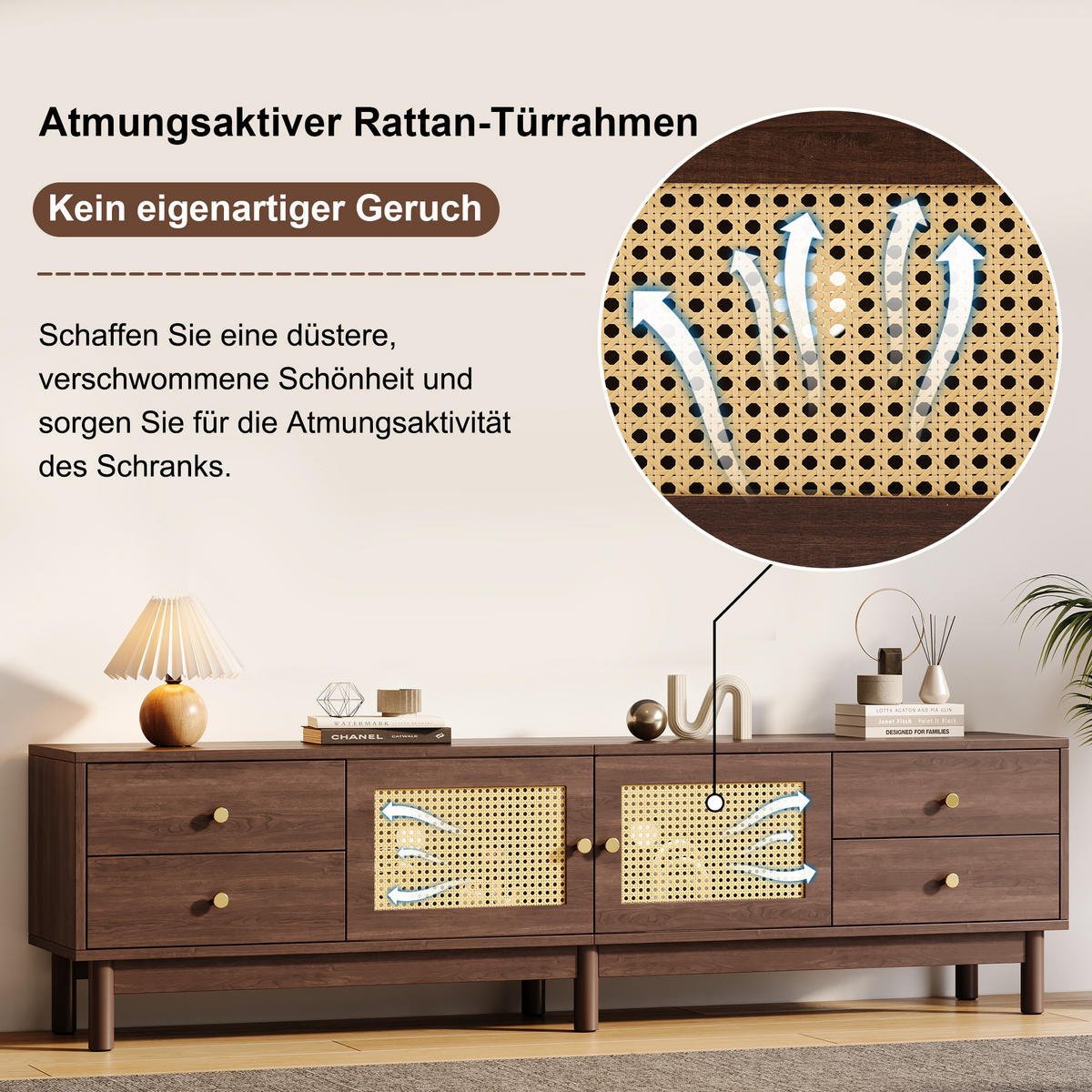 TV-MÖBEL Braun 180/35/44 cm - Braun, Holzwerkstoff/Metall (35/44/180cm) - Urban Meuble