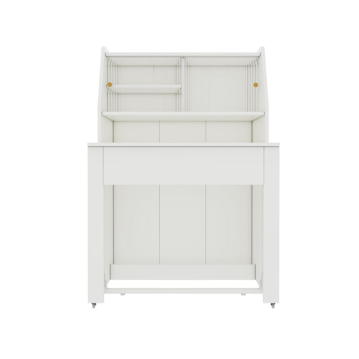 JEDÁLENSKÝ stôl 52/132,5/80/76 cm biely, rozkladací s úložným priestorom - biela, kompozitné drevo (80/52/76cm) - BEAOK