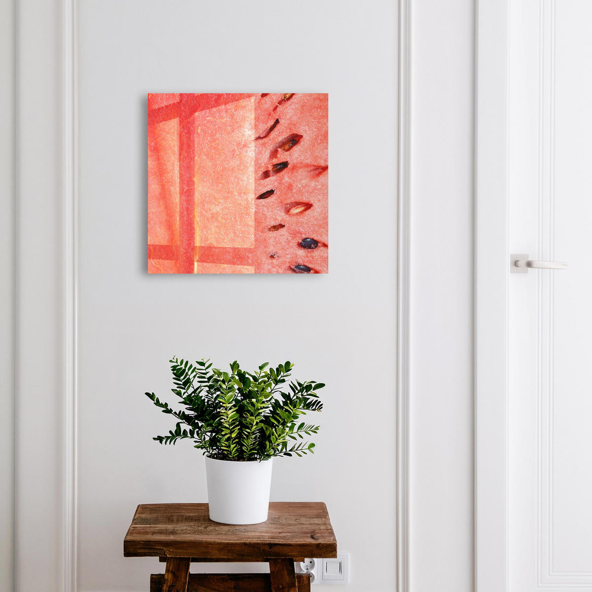 SCHLÜSSELBOX Schwarz 30x30 cm- Türöffnung nach rechts - Saftige Wassermelone - Rot, Metall (30/30/5cm) - TULUP