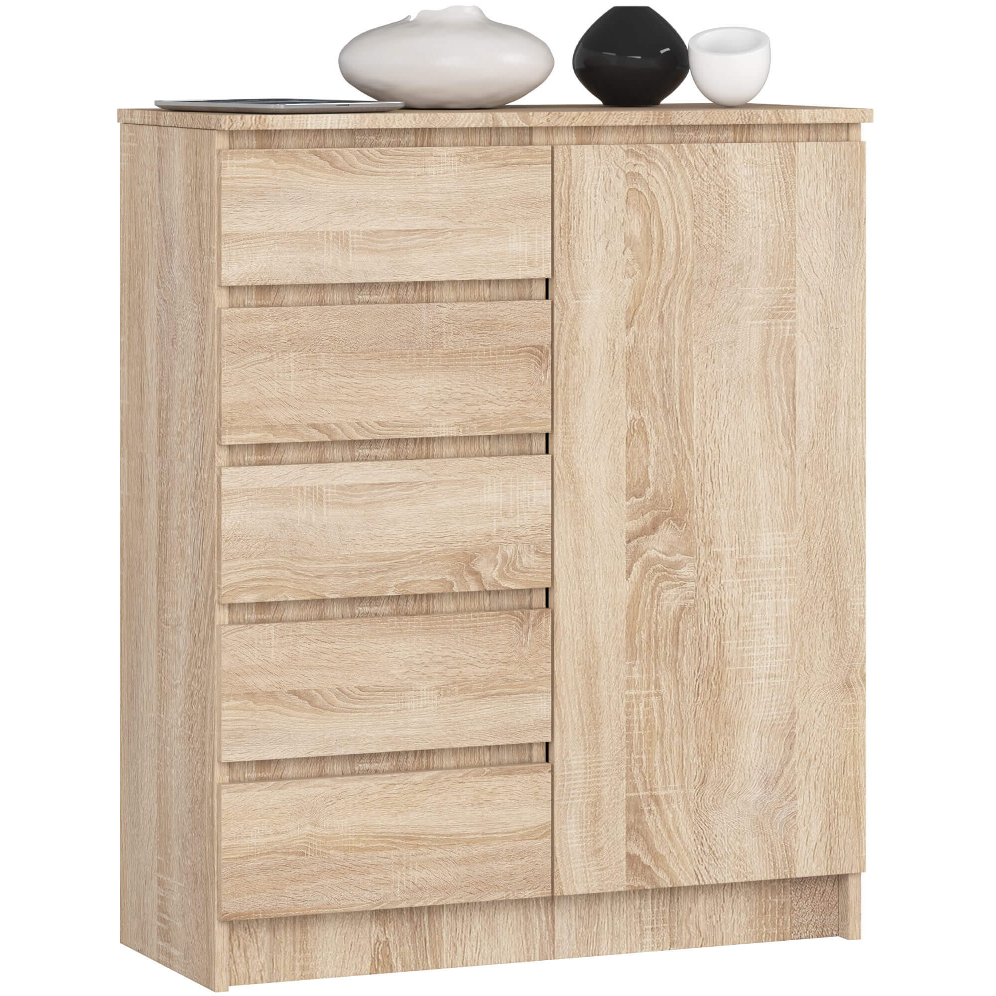 KOMMODE Sonoma-Eiche 80x35x97 cm - Sonoma Eiche, Holzwerkstoff (80/97/35cm) - Akord