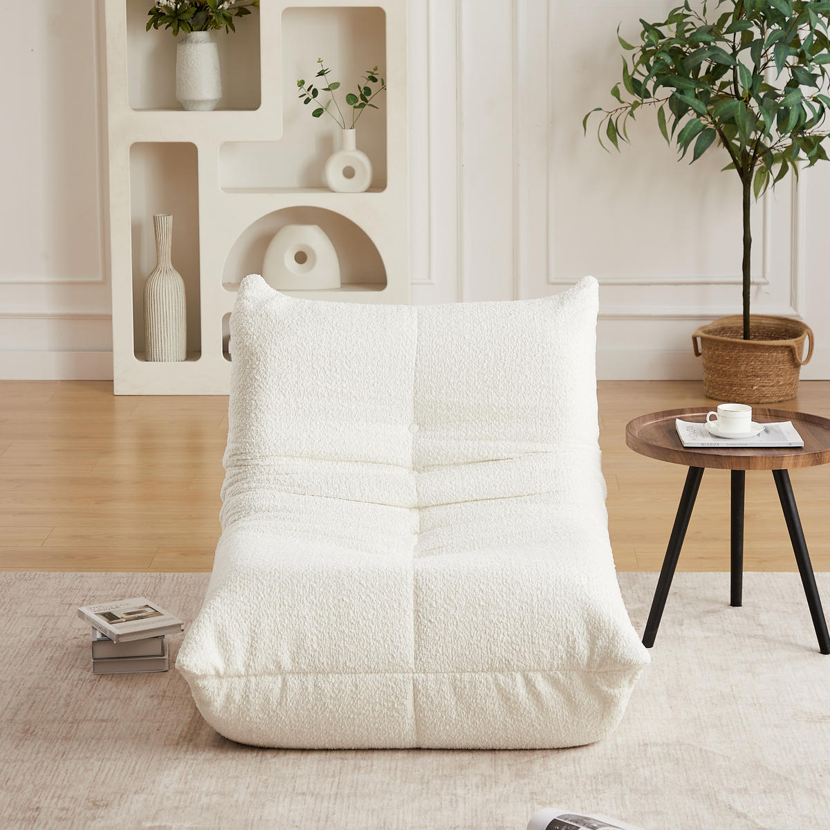 SITZSACK Chenille Beige - Beige, Textil (94/71/101cm) - WISHDOR
